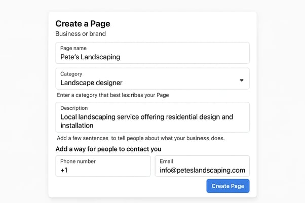 Professional Facebook company account dashboard displaying branded cover photo, action buttons, customer messaging features, and business information for restaurant social media management