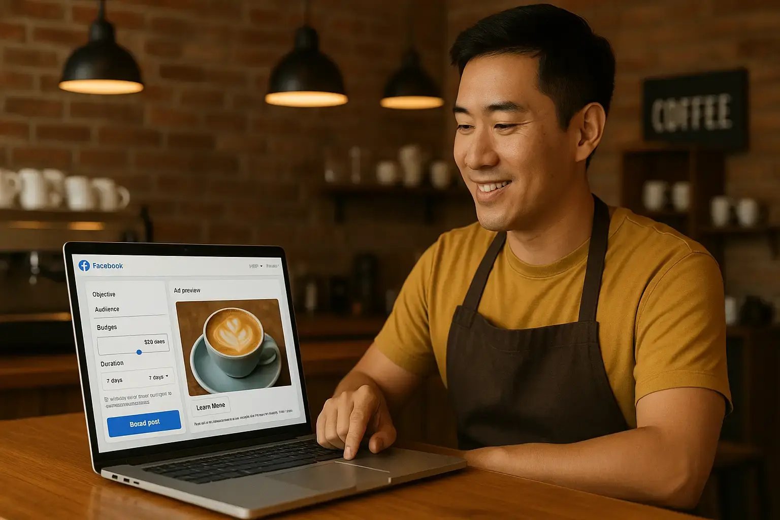 Boost post screen on Facebook page