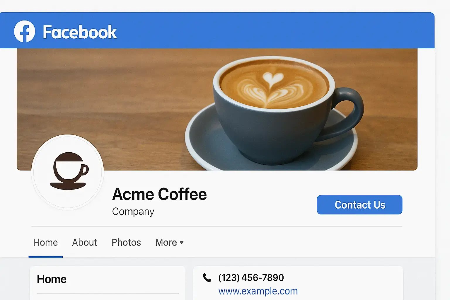 Fully set up business Facebook page with branding elements