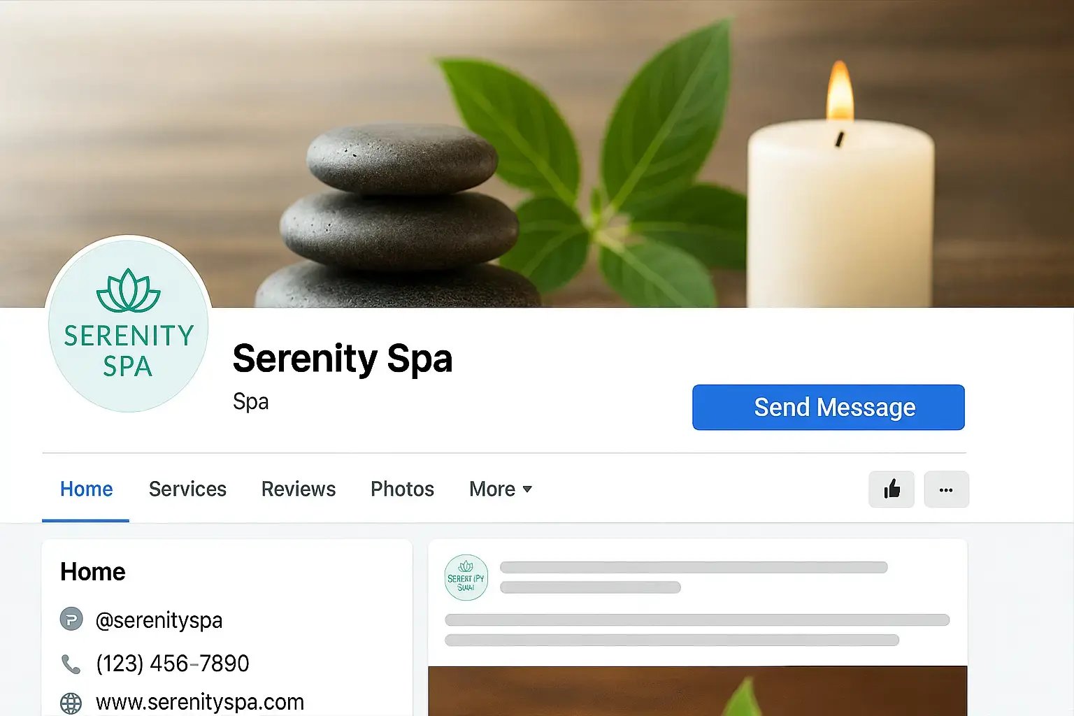 Facebook business page with booking call-to-action