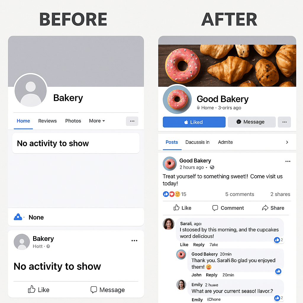 Facebook analytics comparison showing difference between vanity metrics and meaningful business metrics that drive local business growth and revenue