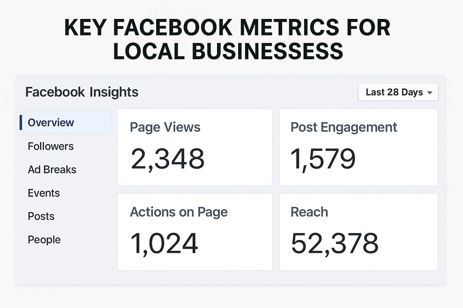Visual tutorial showing Facebook business page setup process with optimal image sizing and category selection for local businesses