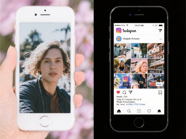 Before/after comparison showing raw phone photos vs. polished social media posts created with these apps