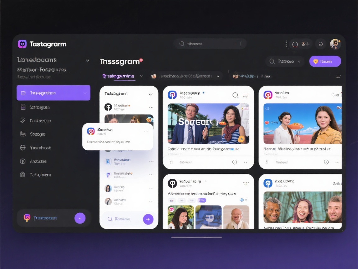 Social media content app dashboard displaying scheduled posts across multiple platforms for local business